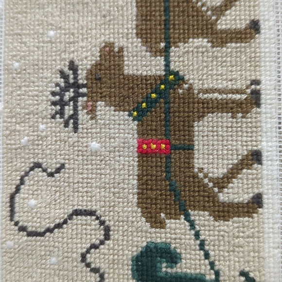 Hand Crafted Santa and Reindeer Cross Stitch - Picture 3 of 6